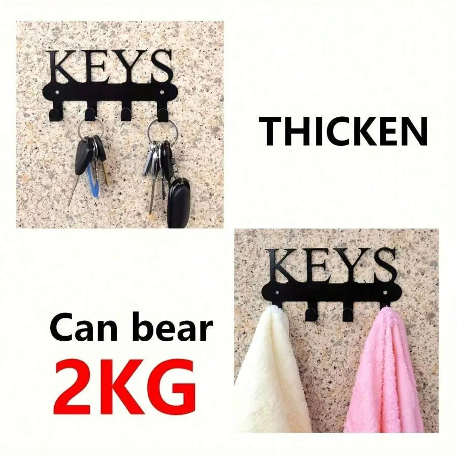 Modern Black Stainless Steel Wall Mount Key Hook – Stylish Organizer for Keys, Clothes, Hats – Easy Install Home Decor