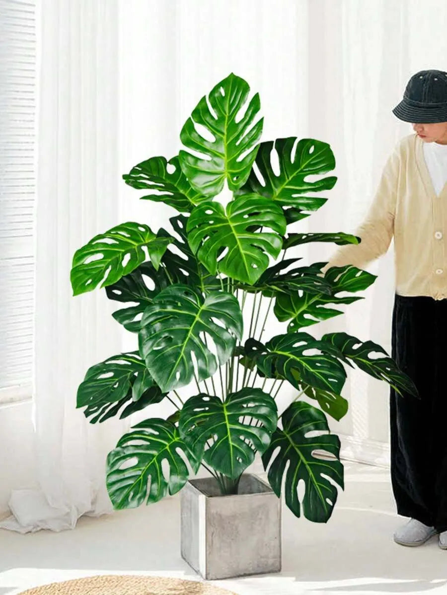 70-100cm Large Artificial Monstera Tree with Tropical Palm Leaves – Realistic Fake Plant for Home, Garden, Office, Party & Wedding Decor