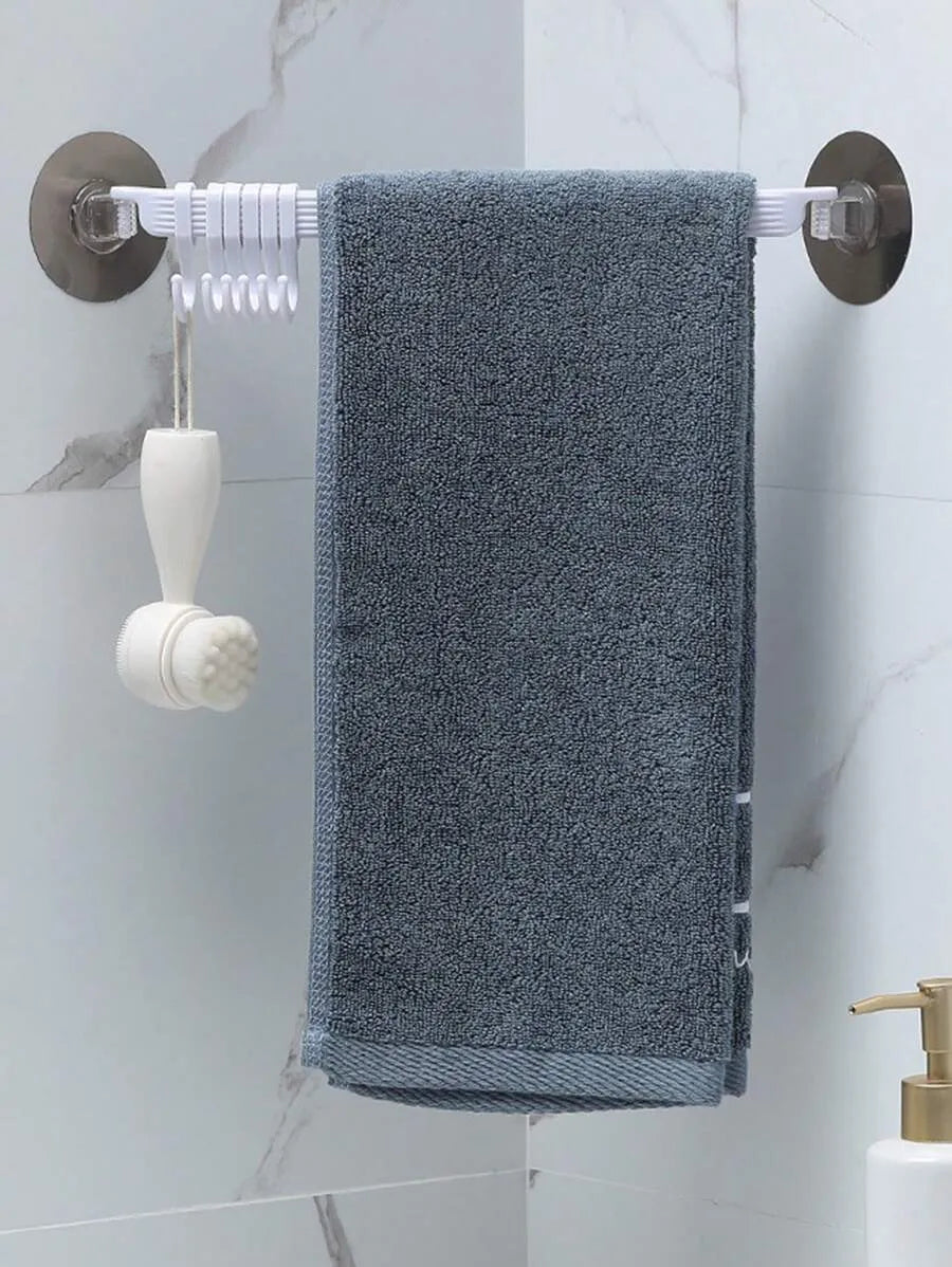 1pc Strong Adhesive Corner Hook Rack, 6-Row Wall-Mounted Invisible Coat & Towel Hanger, Damage-Free, Ideal for Bathroom & Kitchen Organization