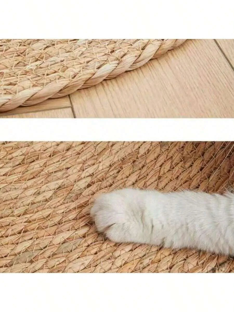 Handwoven Round Polyester Floor Mat – Washable, Durable Rug for Kitchen, Home, Weddings & Farmhouse Decor