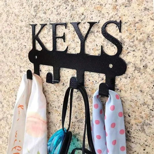 Modern Black Stainless Steel Wall Mount Key Hook – Stylish Organizer for Keys, Clothes, Hats – Easy Install Home Decor