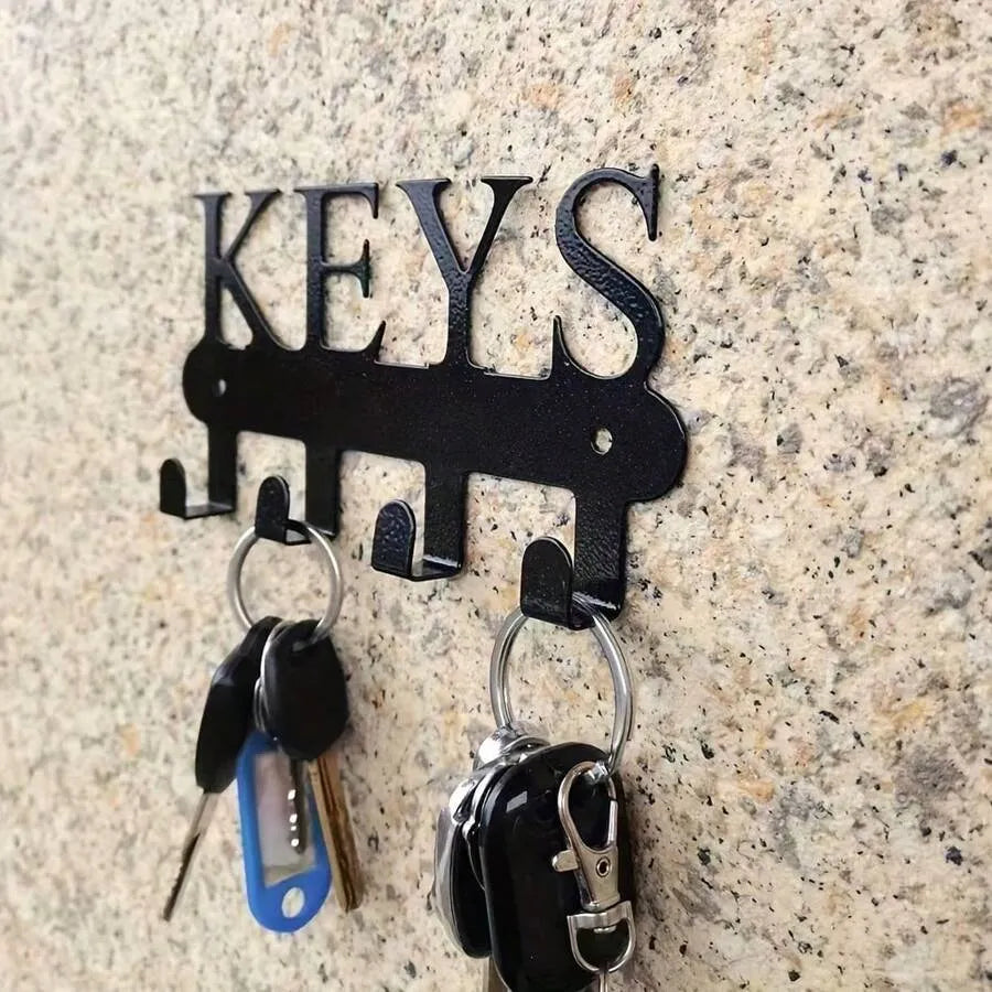 Modern Black Stainless Steel Wall Mount Key Hook – Stylish Organizer for Keys, Clothes, Hats – Easy Install Home Decor