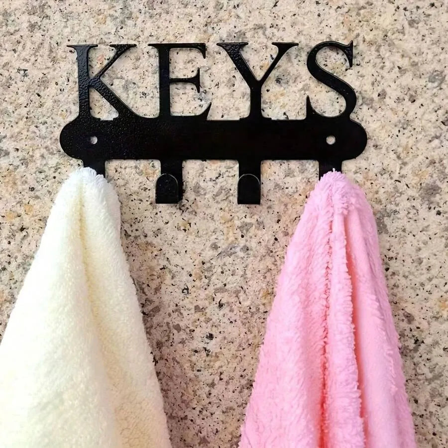 Modern Black Stainless Steel Wall Mount Key Hook – Stylish Organizer for Keys, Clothes, Hats – Easy Install Home Decor