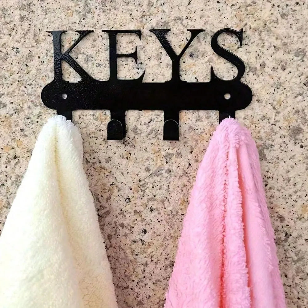 Modern Black Stainless Steel Wall Mount Key Hook – Stylish Organizer for Keys, Clothes, Hats – Easy Install Home Decor
