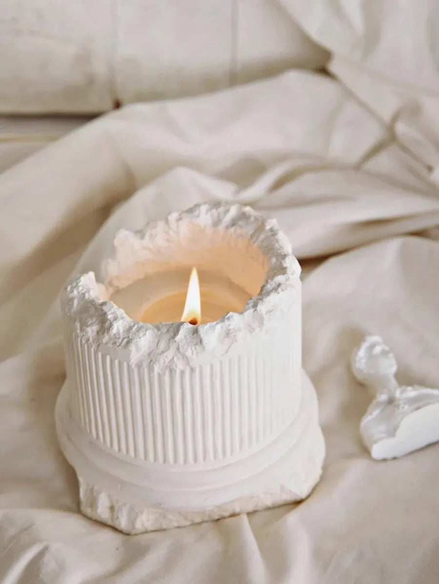 Plaster Candle Shaped Aromatherapy Scented Candle – European Style Home, Wedding, Birthday & Anniversary Decor Gift