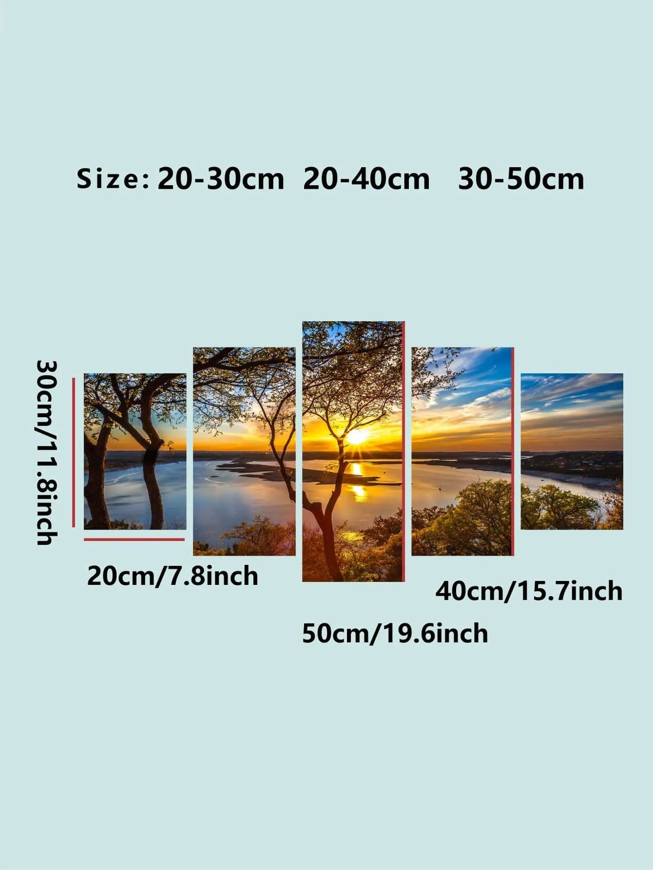 5pcs Tree Pattern Wall Stickers Set – Modern Landscape PVC Decals for Home Decor, Wall Art Posters, Spring Refresh, Festival Decorations, Gifts for Birthday & Graduation