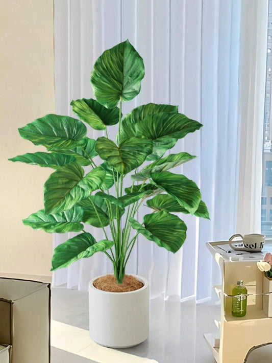 Large 47-75cm Artificial Palm Tree with Monstera & Alocasia Leaves - Tropical Fake Plant Decor for Home, Office, Wedding, New Year, Birthday Gifts