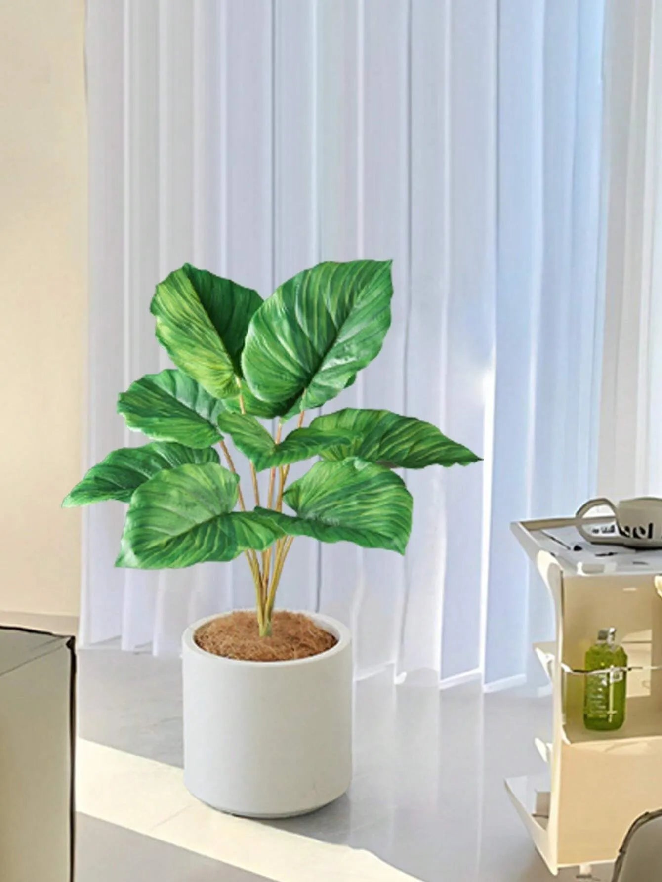 Large 47-75cm Artificial Palm Tree with Monstera & Alocasia Leaves - Tropical Fake Plant Decor for Home, Office, Wedding, New Year, Birthday Gifts