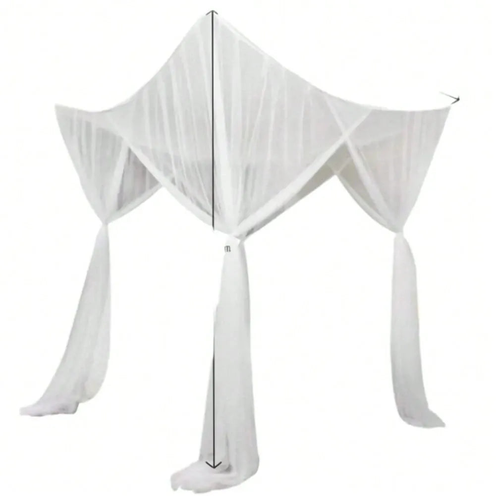 Gothic Four-Door Square Bed Canopy Mosquito Net Curtain, Double Bed Cover, Easy Install & Clean