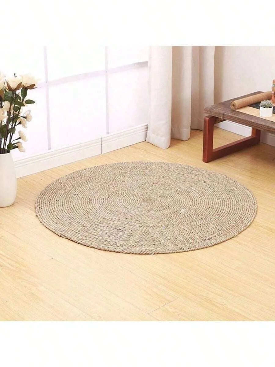 Handwoven Round Polyester Floor Mat – Washable, Durable Rug for Kitchen, Home, Weddings & Farmhouse Decor