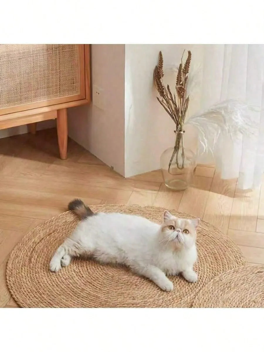 Handwoven Round Polyester Floor Mat – Washable, Durable Rug for Kitchen, Home, Weddings & Farmhouse Decor