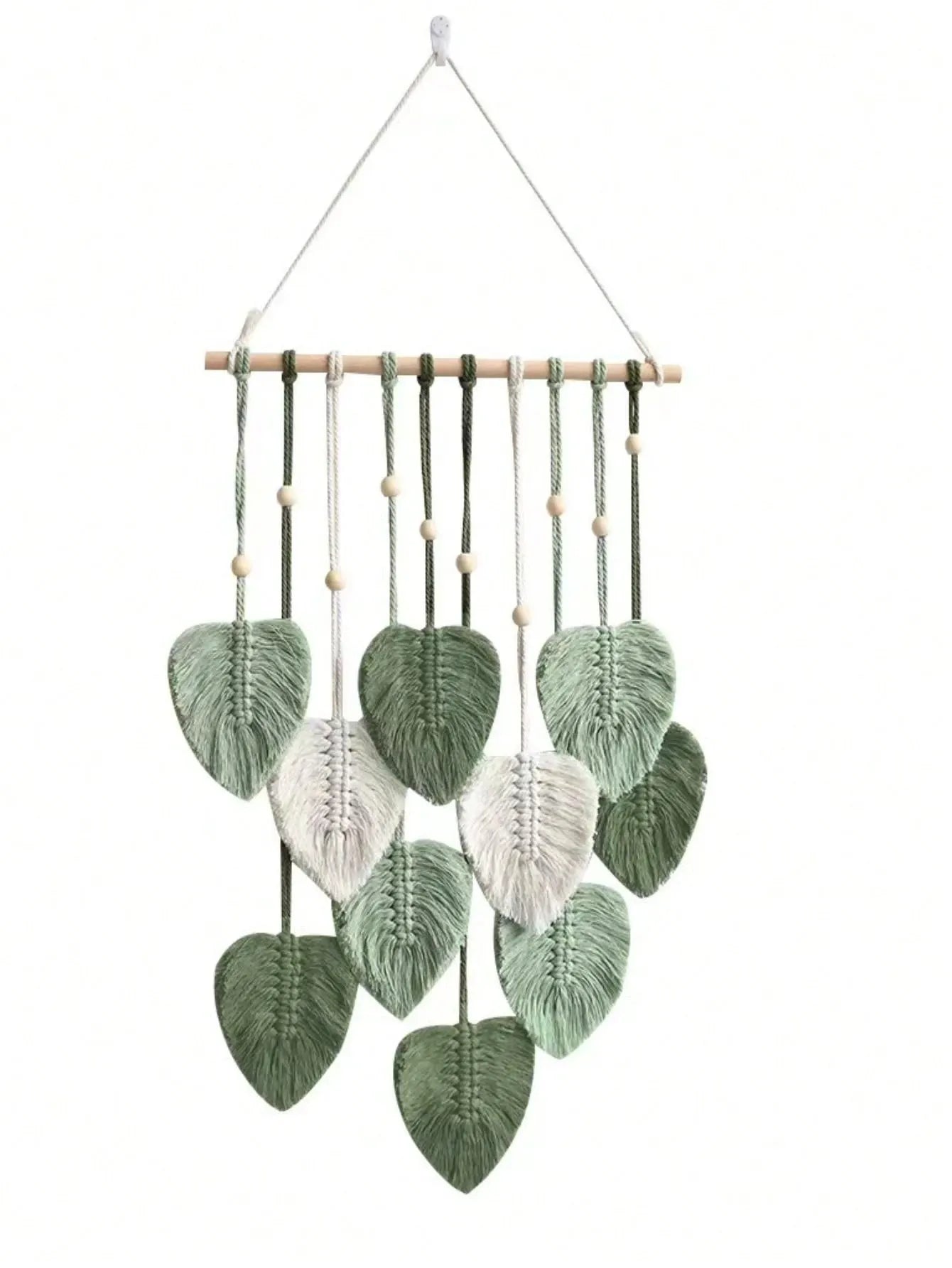 1pc Bohemian Green Leaf Hanging Ornament, Natural Wall Decor for Home & Room, Perfect Gift for Birthday & Graduation