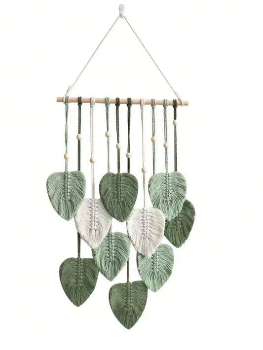 1pc Bohemian Green Leaf Hanging Ornament, Natural Wall Decor for Home & Room, Perfect Gift for Birthday & Graduation